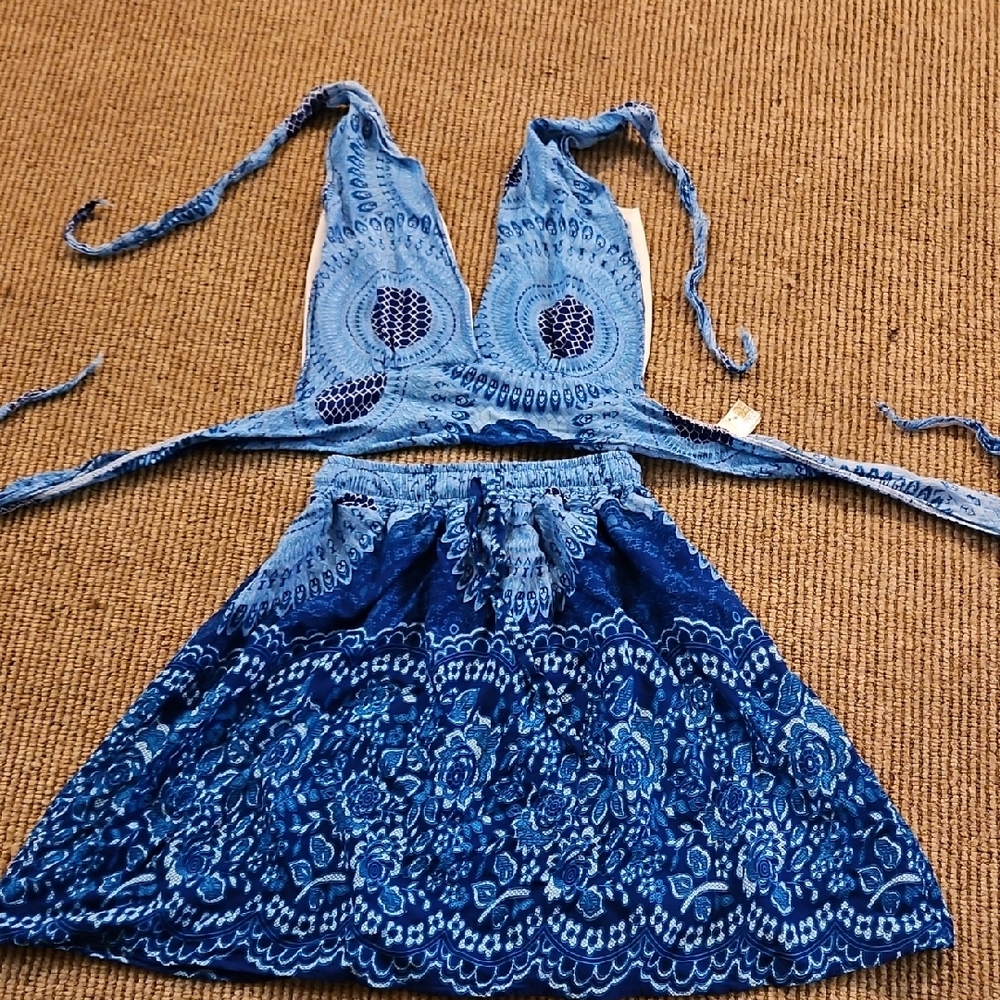 India Boutique Blue Swim Coverup